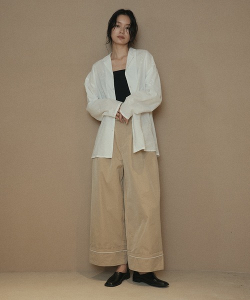 パイピングツイルワイドパンツ（その他パンツ）｜hellam（へラム）の