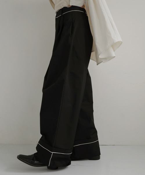 hellam（へラム）の「パイピングツイルワイドパンツ（その他パンツ・レディース・ブラック/ブラウン/ベージュ・FREE）」の16枚目の写真