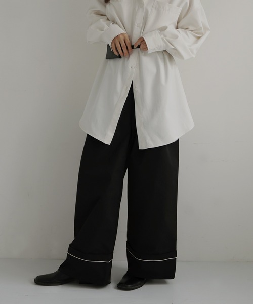 hellam（へラム）の「パイピングツイルワイドパンツ（その他パンツ・レディース・ブラック/ブラウン/ベージュ・FREE）」の18枚目の写真