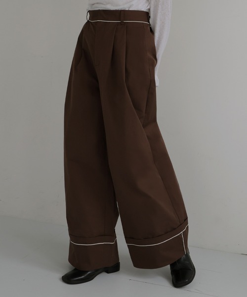 hellam（へラム）の「パイピングツイルワイドパンツ（その他パンツ・レディース・ブラック/ブラウン/ベージュ・FREE）」の20枚目の写真