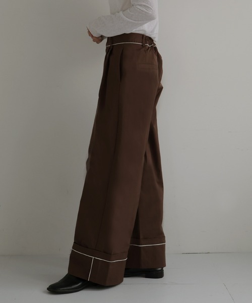 hellam（へラム）の「パイピングツイルワイドパンツ（その他パンツ・レディース・ブラック/ブラウン/ベージュ・FREE）」の21枚目の写真