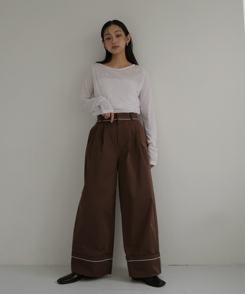 hellam（へラム）の「パイピングツイルワイドパンツ（その他パンツ・レディース・ブラック/ブラウン/ベージュ・FREE）」の22枚目の写真