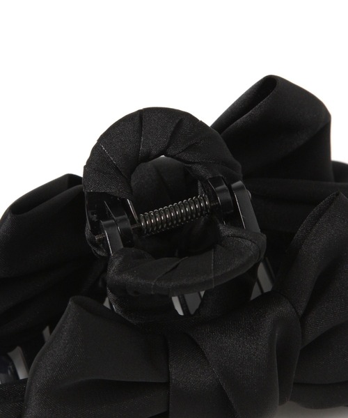 Heather（ヘザー）の「サテンリボンバンス　650141（バレッタ/ヘアクリップ・レディース・ブラック/アイボリー・ONE SIZE）」の5枚目の写真