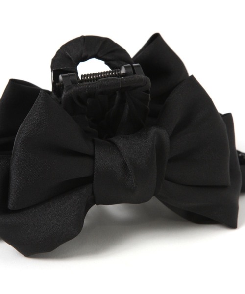 Heather（ヘザー）の「サテンリボンバンス　650141（バレッタ/ヘアクリップ・レディース・ブラック/アイボリー・ONE SIZE）」の6枚目の写真