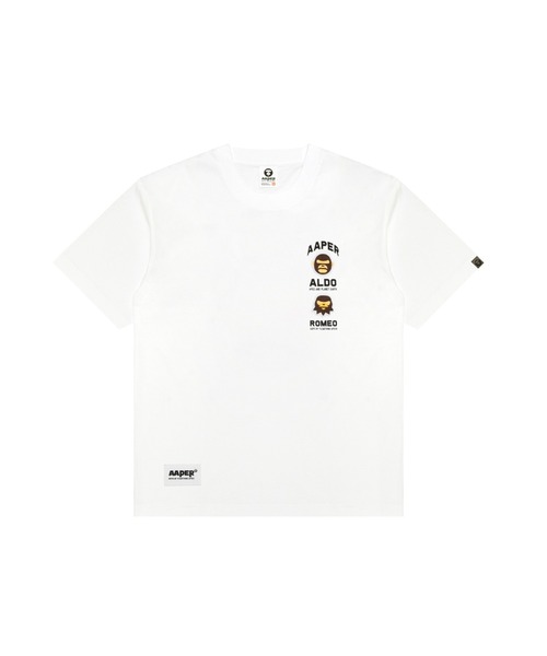 AAPE BY A BATHING APE(エーエイプバイアベイシングエイプ)の「AAPER "ALDO & ROMEO" TEE(Tシャツ/カットソー・メンズ・ブラック/ホワイト・MEDIUM/SMALL/LARGE/X-LARGE/XX-LARGE)」の1枚目の写真