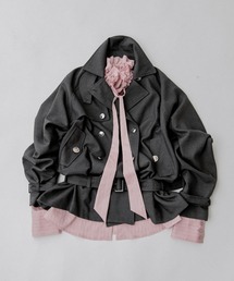 Ezick | Midi trench coat メタルボタンミディトレンチコート(トレンチコート)