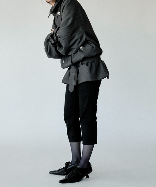 Ezick（エジック）の「Midi trench coat メタルボタンミディトレンチコート（トレンチコート・レディース・グレー/ブラウン系・FREE）」の10枚目の写真