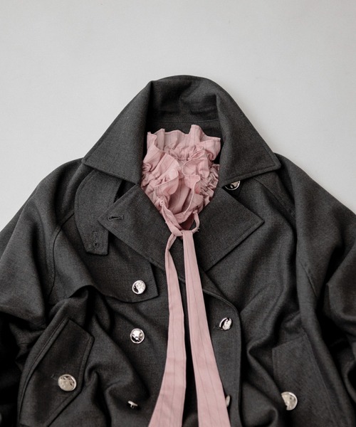 Ezick（エジック）の「Midi trench coat メタルボタンミディトレンチコート（トレンチコート・レディース・グレー/ブラウン系・FREE）」の22枚目の写真