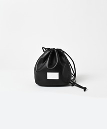 《ADAMPATEK》water repellent leather drawstring bag/撥水レザーミニ巾着バッグ/AP2619003