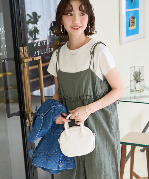 FREAK'S STORE（フリークスストア）の「限定展開　ワッシャー加工 フリル ボリューム サロペット（サロペット/オーバーオール・レディース・ブラウン/オリーブ/ブラック/ネイビー/イエロー・MEDIUM/SMALL）」の19枚目の写真