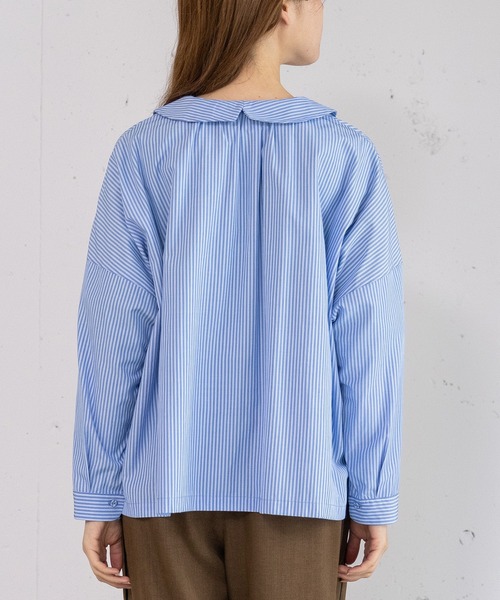 POU DOU DOU（プードゥドゥ）の「タック衿ボックスシャツ（シャツ/ブラウス・レディース・オフホワイト/ブルー/ブラック・3）」の8枚目の写真