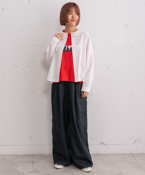 POU DOU DOU（プードゥドゥ）の「タック衿ボックスシャツ（シャツ/ブラウス・レディース・オフホワイト/ブルー/ブラック・3）」の10枚目の写真