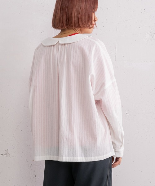 POU DOU DOU（プードゥドゥ）の「タック衿ボックスシャツ（シャツ/ブラウス・レディース・オフホワイト/ブルー/ブラック・3）」の17枚目の写真