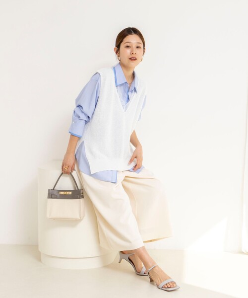 NOLLEY’S(ノーリーズ)の「《手洗い可能》Vネックレースジレ(ベスト・レディース・ベージュ/ブラック/オフホワイト・38)」の17枚目の写真