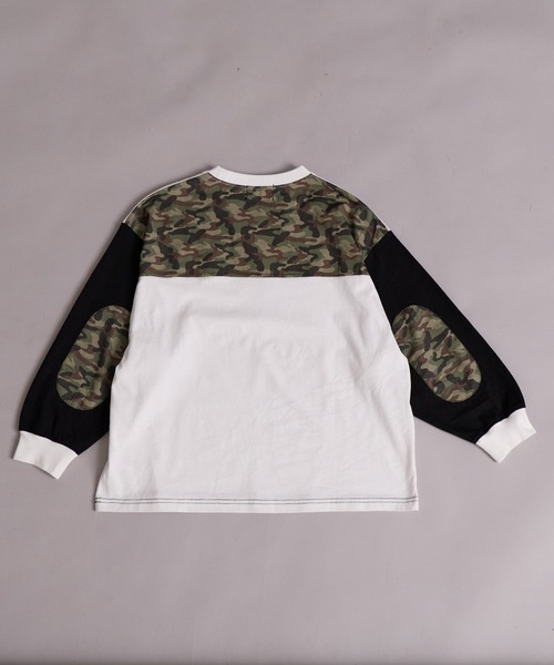 PAIRMANON STREET（ペアマノンストリート）の「エルボーパッチ 長袖 Tシャツ【PAIRMANON STREET】（Tシャツ/カットソー・キッズ・オフホワイト/ブラック系その他/ブルー/ブラック・100/110/120/130/140/150/160/90）」の18枚目の写真