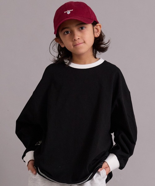 PAIRMANON STREET（ペアマノンストリート）の「エルボーパッチ 長袖 Tシャツ【PAIRMANON STREET】（Tシャツ/カットソー・キッズ・オフホワイト/ブラック系その他/ブルー/ブラック・100/110/120/130/140/150/160/90）」の8枚目の写真