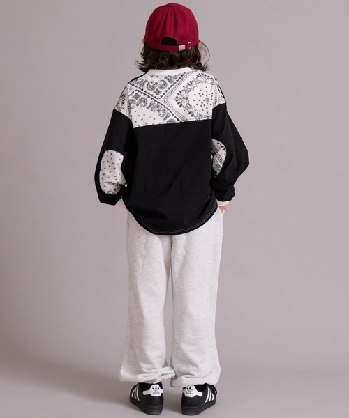 PAIRMANON STREET（ペアマノンストリート）の「エルボーパッチ 長袖 Tシャツ【PAIRMANON STREET】（Tシャツ/カットソー・キッズ・オフホワイト/ブラック系その他/ブルー/ブラック・100/110/120/130/140/150/160/90）」の10枚目の写真