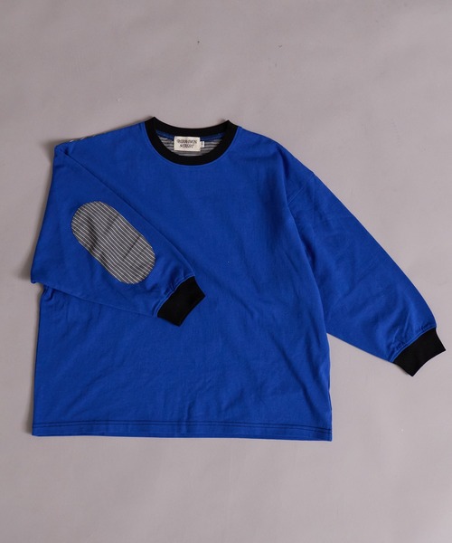 PAIRMANON STREET（ペアマノンストリート）の「エルボーパッチ 長袖 Tシャツ【PAIRMANON STREET】（Tシャツ/カットソー・キッズ・オフホワイト/ブラック系その他/ブルー/ブラック・100/110/120/130/140/150/160/90）」の19枚目の写真