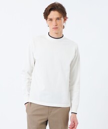 MACKINTOSH PHILOSOPHY | 12G プレーティング天竺 ライン入りモックネック(ニット/セーター)