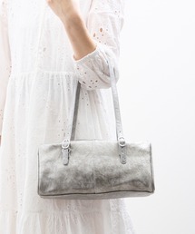 Sunny Side（サニーサイド）の「Sunny Side サニーサイド：ベルトハンドル スクエア ボストンバッグ / ヴィンテージライク フェイクレザー（ボストンバッグ）」