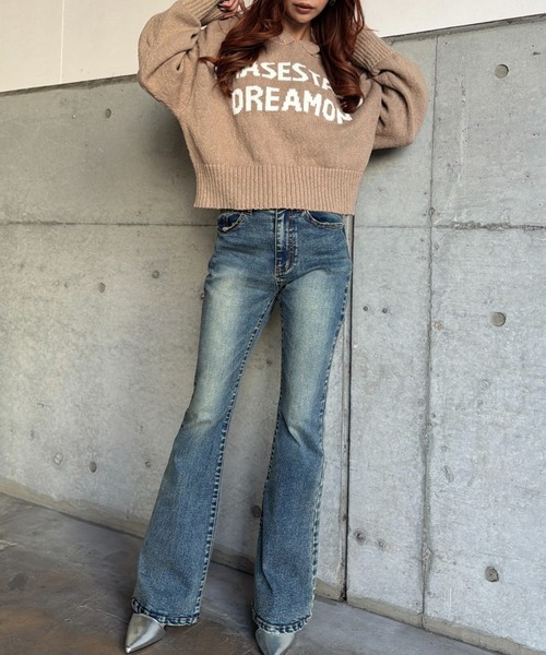 EGOIST(エゴイスト)の「ロゴフード短丈ニットトップス(ニット/セーター・レディース・ブラック/ホワイト/ベージュ・FREE)」の21枚目の写真