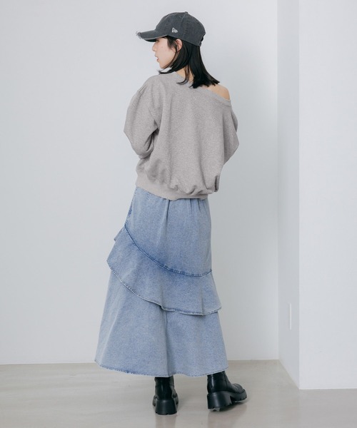 Heather（ヘザー）の「デニムフリルロングスカート　653942（デニムスカート・レディース・グレー/ブルー系その他/ライトブルー・M/S）」の7枚目の写真