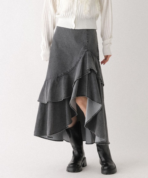 Heather（ヘザー）の「デニムフリルロングスカート　653942（デニムスカート・レディース・グレー/ブルー系その他/ライトブルー・M/S）」の9枚目の写真