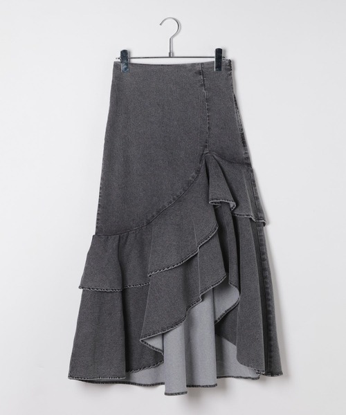 Heather（ヘザー）の「デニムフリルロングスカート　653942（デニムスカート・レディース・グレー/ブルー系その他/ライトブルー・M/S）」の11枚目の写真
