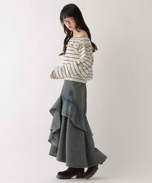 Heather（ヘザー）の「デニムフリルロングスカート　653942（デニムスカート・レディース・グレー/ブルー系その他/ライトブルー・M/S）」の20枚目の写真