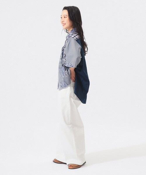 TORI-TO(トリト)の「【別注】TORI-TO / ギンガム フリル シャツ(シャツ/ブラウス・レディース・ブラック/ブルー・ONE SIZE)」の11枚目の写真