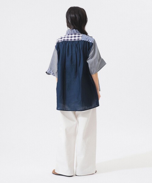TORI-TO(トリト)の「【別注】TORI-TO / ギンガム フリル シャツ(シャツ/ブラウス・レディース・ブラック/ブルー・ONE SIZE)」の12枚目の写真