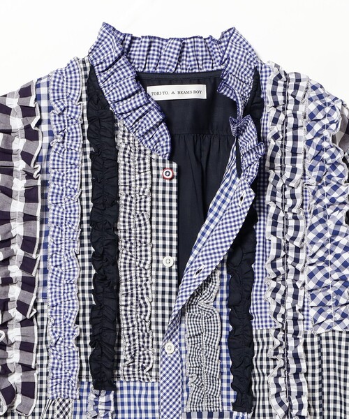 TORI-TO(トリト)の「【別注】TORI-TO / ギンガム フリル シャツ(シャツ/ブラウス・レディース・ブラック/ブルー・ONE SIZE)」の17枚目の写真