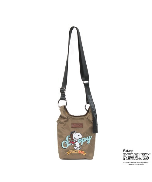 OUTDOOR PRODUCTS（アウトドアプロダクツ）の「ミニショルダー ポリエステル　PEANUTSコレクション スヌーピー（ショルダーバッグ・レディース・ライトグレー/ベージュ系その他/レオパード/ブラック・FREE）」の3枚目の写真