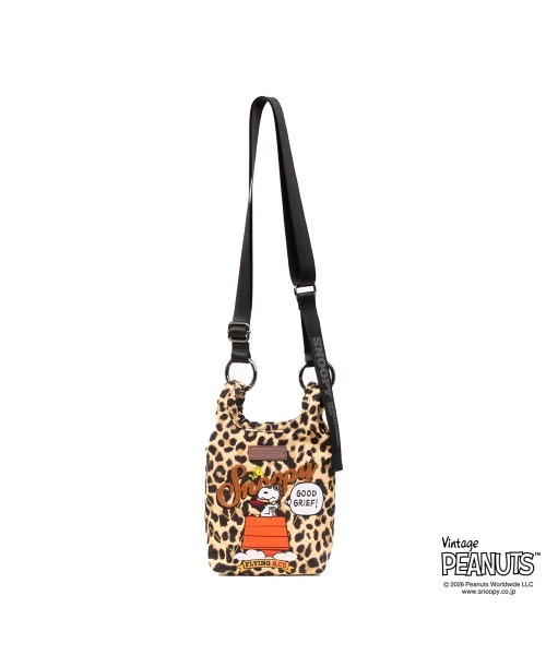 OUTDOOR PRODUCTS（アウトドアプロダクツ）の「ミニショルダー ポリエステル　PEANUTSコレクション スヌーピー（ショルダーバッグ・レディース・ライトグレー/ベージュ系その他/レオパード/ブラック・FREE）」の4枚目の写真