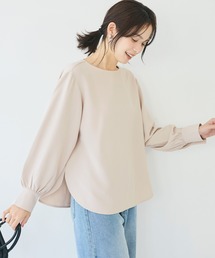 バックゴールドジップノーカラーブラウス
