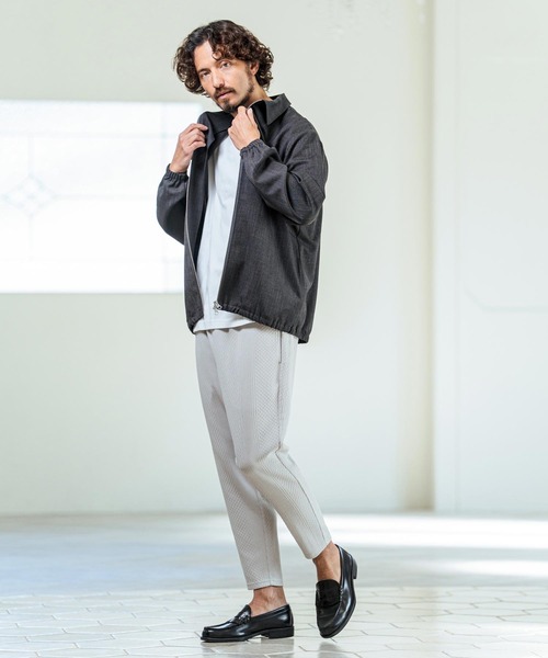 Magine(マージン)の「mp14662- Textured Poly Knit Stretch Easy Tapered Pants イージーテーパードパンツ(MGN-261-035)(その他パンツ・メンズ・ライトグレー/チャコール/ブラック・46/44/48)」の7枚目の写真