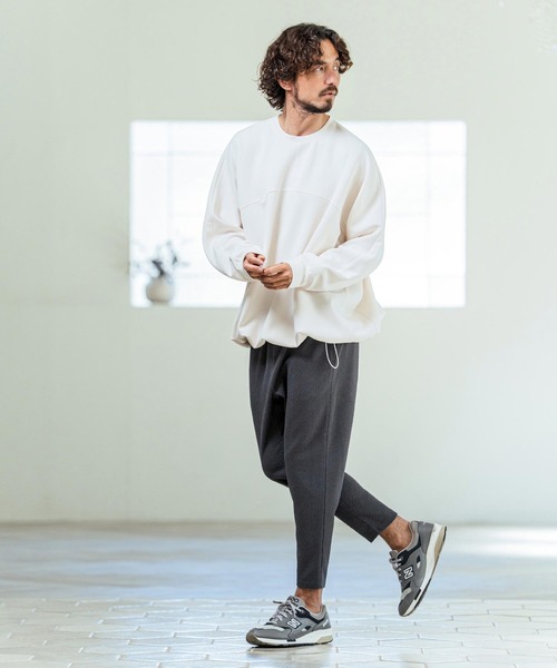Magine(マージン)の「mp14662- Textured Poly Knit Stretch Easy Tapered Pants イージーテーパードパンツ(MGN-261-035)(その他パンツ・メンズ・ライトグレー/チャコール/ブラック・46/44/48)」の14枚目の写真