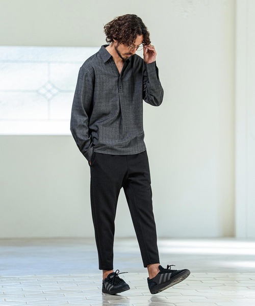 Magine(マージン)の「mp14662- Textured Poly Knit Stretch Easy Tapered Pants イージーテーパードパンツ(MGN-261-035)(その他パンツ・メンズ・ライトグレー/チャコール/ブラック・46/44/48)」の19枚目の写真