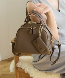 LASIEM（ラシエム）の「ショルダーバッグ レディース ミニボストン ハンドバッグ 本革 レザー バッグチャーム ベルト付き（ショルダーバッグ）」