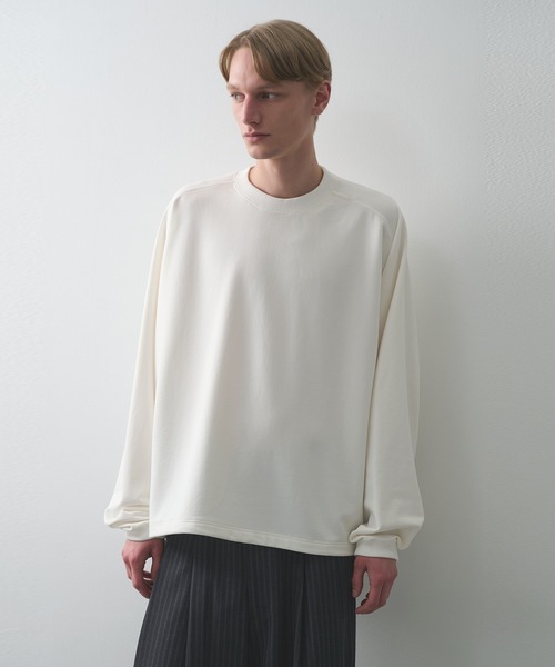 KANEMASA PHIL.(カネマサフィル)の「【KANEMASA PHIL./カネマサフィル】28G Cupro Freedom Sleeve Pullover(Tシャツ/カットソー・メンズ・ホワイト/ベージュ/ブラック・L/M)」の2枚目の写真
