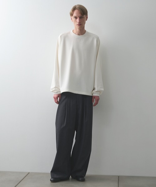 KANEMASA PHIL.(カネマサフィル)の「【KANEMASA PHIL./カネマサフィル】28G Cupro Freedom Sleeve Pullover(Tシャツ/カットソー・メンズ・ホワイト/ベージュ/ブラック・L/M)」の10枚目の写真