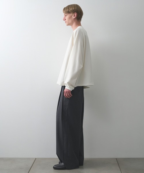 KANEMASA PHIL.(カネマサフィル)の「【KANEMASA PHIL./カネマサフィル】28G Cupro Freedom Sleeve Pullover(Tシャツ/カットソー・メンズ・ホワイト/ベージュ/ブラック・L/M)」の12枚目の写真