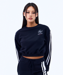アイビーリーグトラックラインクロップスウェットシャツ(NAVY)