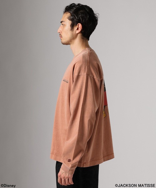 JACKSON MATISSE（ジャクソンマティス）の「【JACKSON MATISSE/BAYFLOW】「ミッキーマウス」デザインTシャツ［ユニセックス］（Tシャツ/カットソー・メンズ・オレンジ/チャコール/オフホワイト・MEDIUM/LARGE）」の6枚目の写真