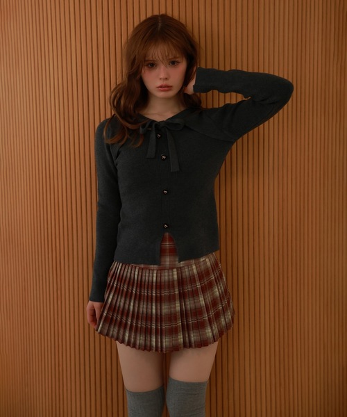 M DOLLY(エムドリー)の「check pleats mirel mini skirt/チェックプリーツミレルミニスカート(スカート・レディース・テラコッタ/ブラウン/ブラック・M/S)」の15枚目の写真