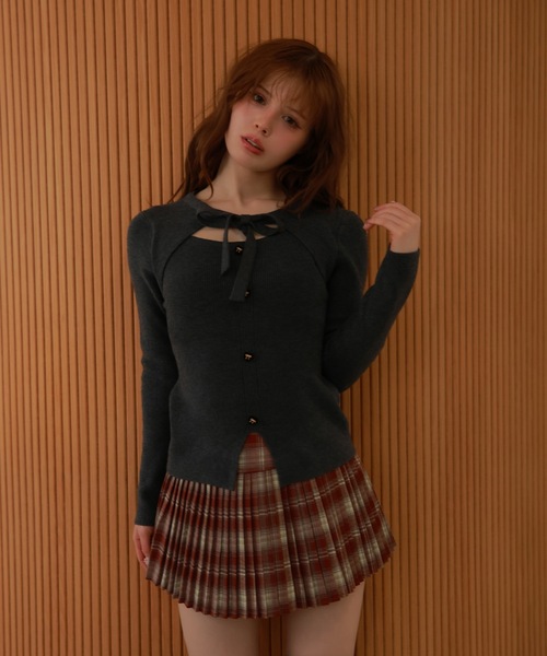 M DOLLY(エムドリー)の「check pleats mirel mini skirt/チェックプリーツミレルミニスカート(スカート・レディース・テラコッタ/ブラウン/ブラック・M/S)」の16枚目の写真