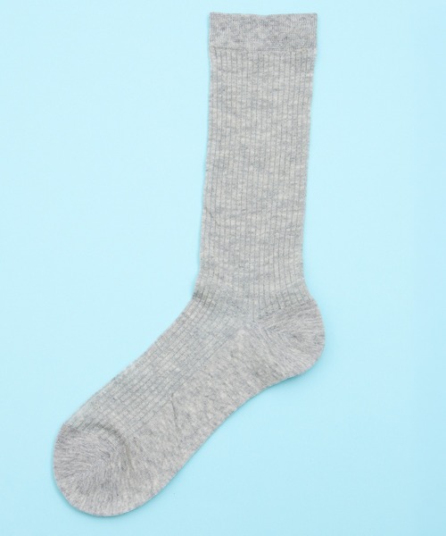 SHIZUTA（シズタ）の「SHIZUTA:　シアー　透け感リブ　クルーソックス（ソックス/靴下・レディース・ブラック/杢グレー/ホワイト・FREE）」の3枚目の写真