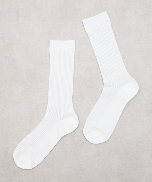 SHIZUTA（シズタ）の「SHIZUTA:　シアー　透け感リブ　クルーソックス（ソックス/靴下・レディース・ブラック/杢グレー/ホワイト・FREE）」の7枚目の写真