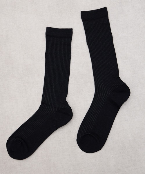 SHIZUTA（シズタ）の「SHIZUTA:　シアー　透け感リブ　クルーソックス（ソックス/靴下・レディース・ブラック/杢グレー/ホワイト・FREE）」の11枚目の写真