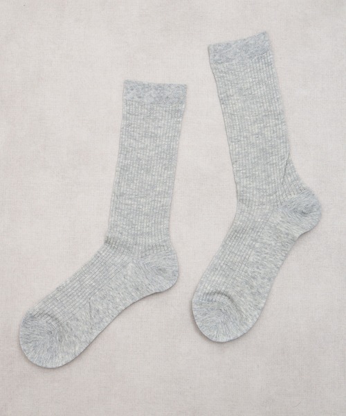 SHIZUTA（シズタ）の「SHIZUTA:　シアー　透け感リブ　クルーソックス（ソックス/靴下・レディース・ブラック/杢グレー/ホワイト・FREE）」の16枚目の写真